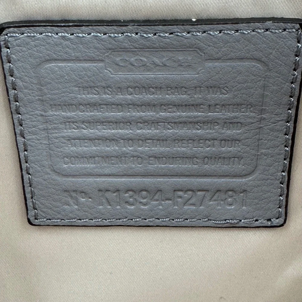 Coach Leather Satchel Crossbody Bag Purple Gray Vintage Leather K1394-F27481 - Picture 6 of 7